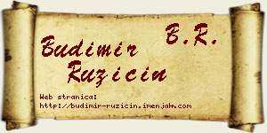 Budimir Ružičin vizit kartica